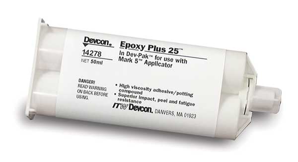 Devcon Epoxy Adhesive, 14278 Series, Gray, Tube, 1:01 Mix Ratio, 30 hr Functional Cure 14278