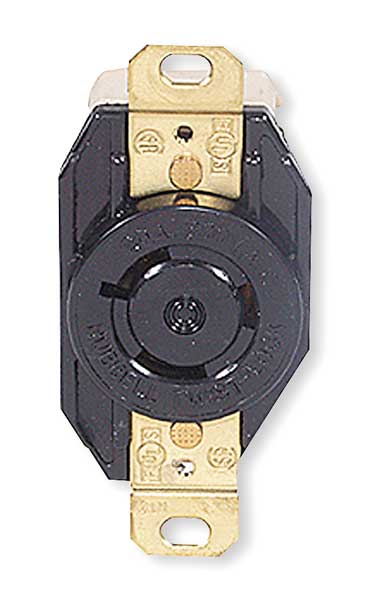 Hubbell 20A Twist-Lock Receptacle 2P 3W 600VAC L9-20R BK HBL2350