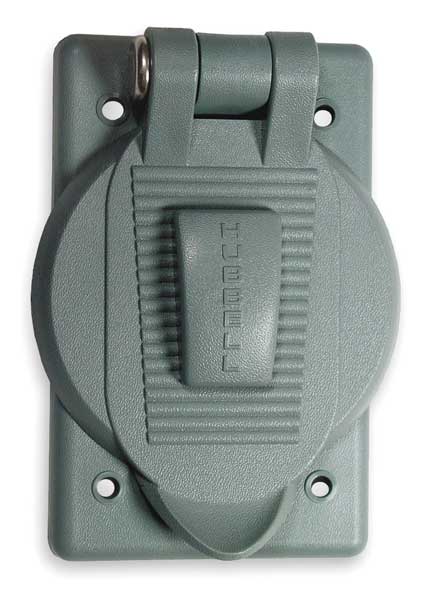 Hubbell Wiring Device-Kellems Weatherproof Cover, Single Receptacles Used With, Thermoplastic HBL7424WO
