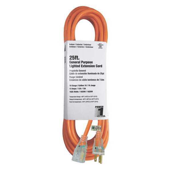 Power First 25 ft. 16/3 Extension Cord SJTW 3EA98