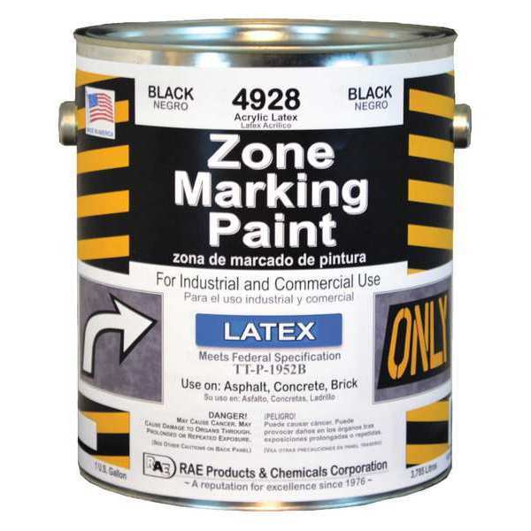 Rae Traffic Zone Marking Paint, 1 gal., Black, Latex Acrylic -Based 4928-01