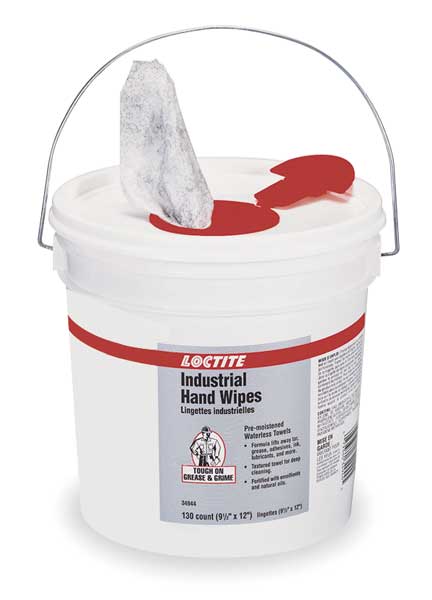 Loctite Hand Wipes, 130 Per Bucket, White 337638