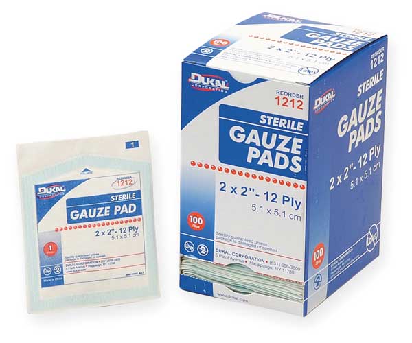 Honeywell Gauze Pad, Sterile, White, Gauze, PK100 067622