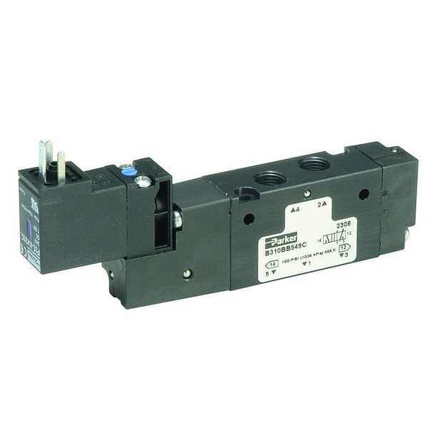 Parker Solenoid Air Control Valve, 3/8 In, 24VDC B612BB549A