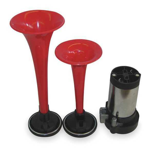 Wolo Dual Trumpet Horn, Air, Red, Under-Hood 400