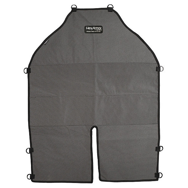 Hexarmor Split Leg Apron, ANSI/ISEA Cut Level A7, SuperFabric, Waist Closure Strap, 36 in Length, Gray/Black AP361