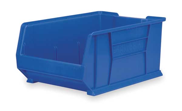 Akro-Mils 150 lb Storage Bin, Plastic, 16 1/2 in W, 11 in H, 23 7/8 in L, Blue 30288BLUE