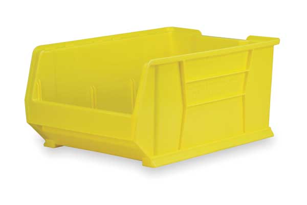 Akro-Mils 300 lb Storage Bin, Plastic, 16 1/2 in W, 11 in H, Yellow, 29 7/8 in L 30293YELLO