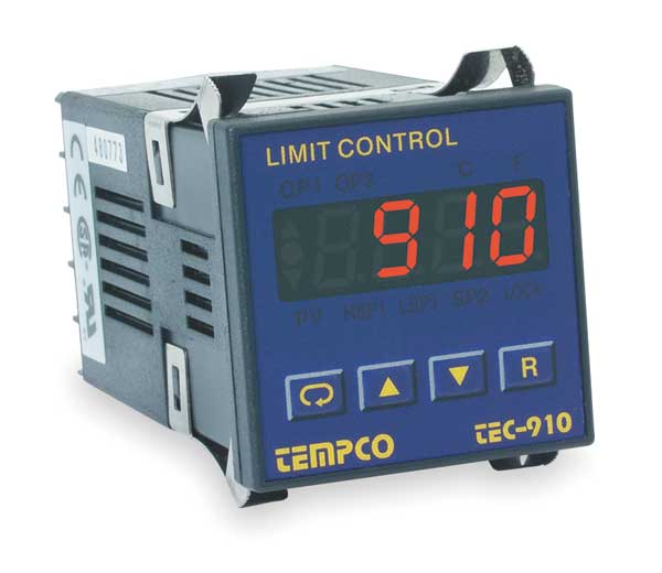 Tempco Temp Controller, Prog, 90-250V, Relay2A TEC16001
