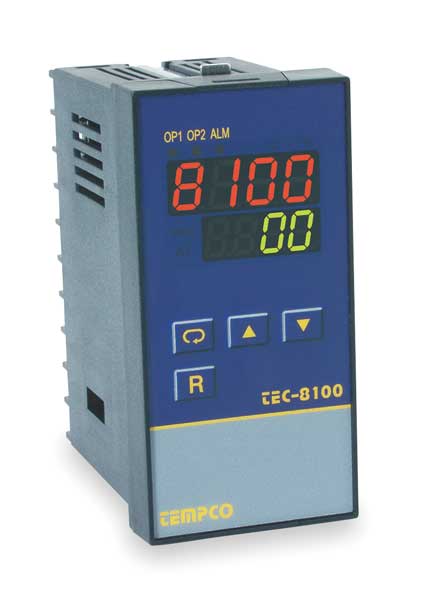 Tempco Temp Controller, Prog, 90-250V, Relay2A TEC34025