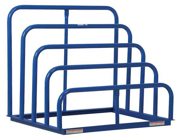 Zoro Select Starter Vertical Sheet Storage Rack, 36 in D, 48 in W, 4 Shelves, Blue VHSR-4