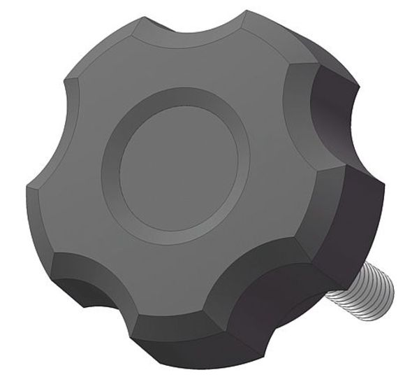 Innovative Components Fluted Knob with Screw, 5/16-18 Thread Size, 0.75"L, Steel GN5C0750F2---21