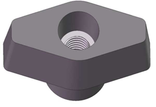 Innovative Components T Knob, 1/4-20 Thread Size, 1"L, Thru Tap, Steel GN4C----T1---21