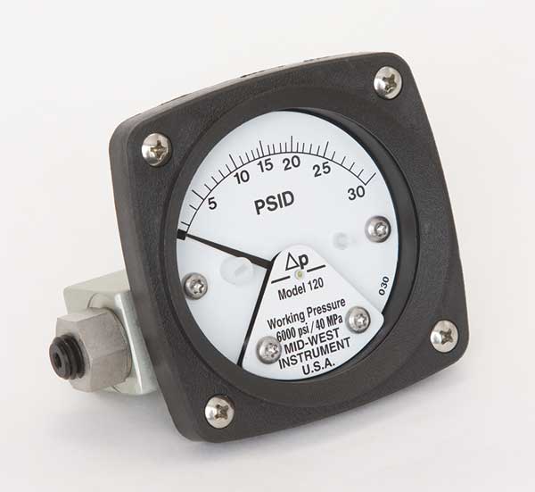 Midwest Instrument Pressure Gauge, 0 to 30 psi 120-AA-00-OO-30P