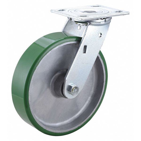 Zoro Select Swivel NSF-Listed Plate Caster, 1250 lb, NSF-Listed Plate Type B 3G143