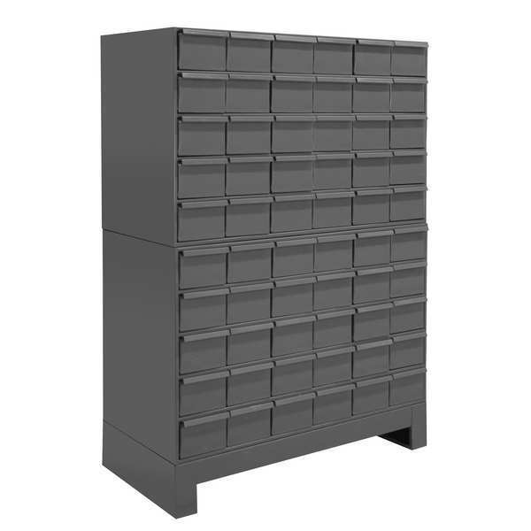 Durham Mfg Prime Cold Rolled Steel Enclosed Bin Shelving, 34 in W x 48 in H x 17 3/4 in D, 10 Shelves, Gray 028-95