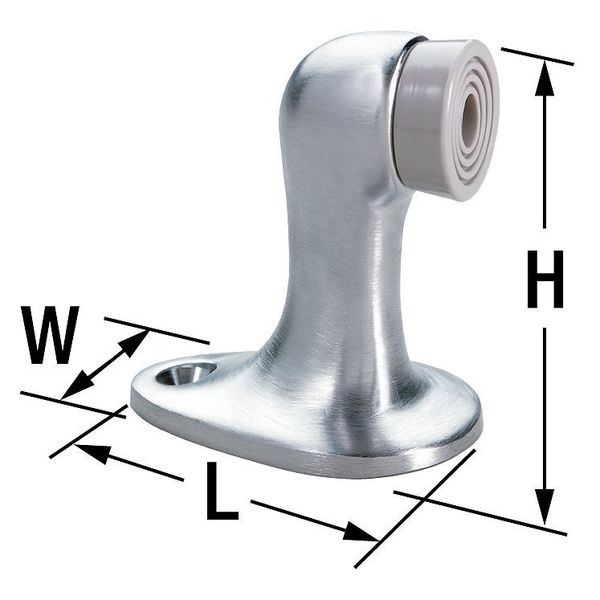 Rockwood Rigid Door Stop, Floor Mount, Satin Chrome 483.26D