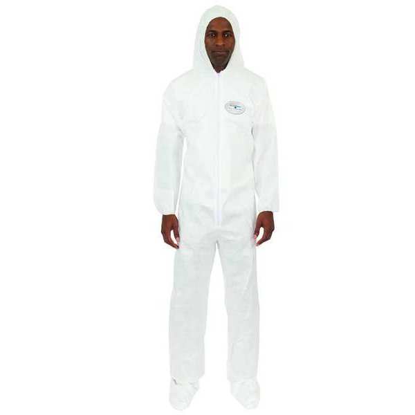 Bodyfilter 95+ Hooded Disposable Coveralls, 3XL, 25 PK, White, Laminated Nonwoven, Zipper 4014-3XL