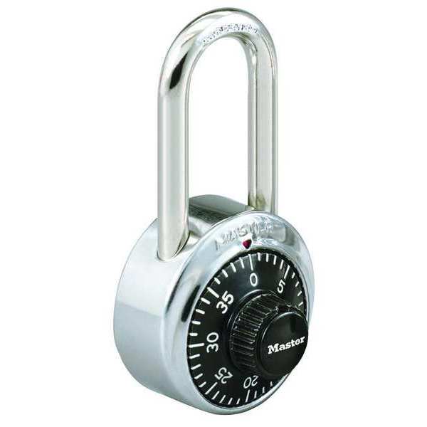Master Lock Combination Padlock, Front, Black/Silver 1525LF