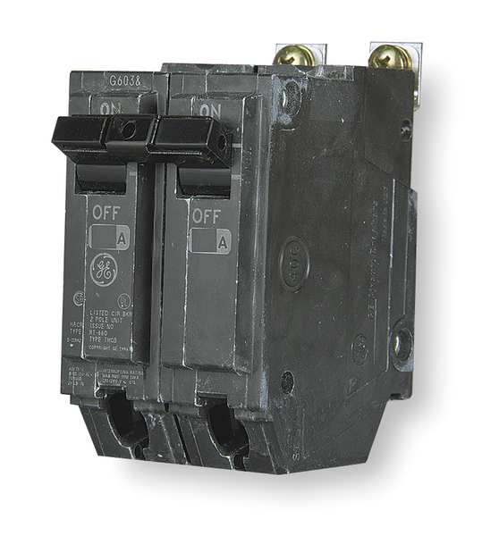 Ge Miniature Circuit Breaker, THHQB Series 20A, 2 Pole, 120/240V AC THHQB2120