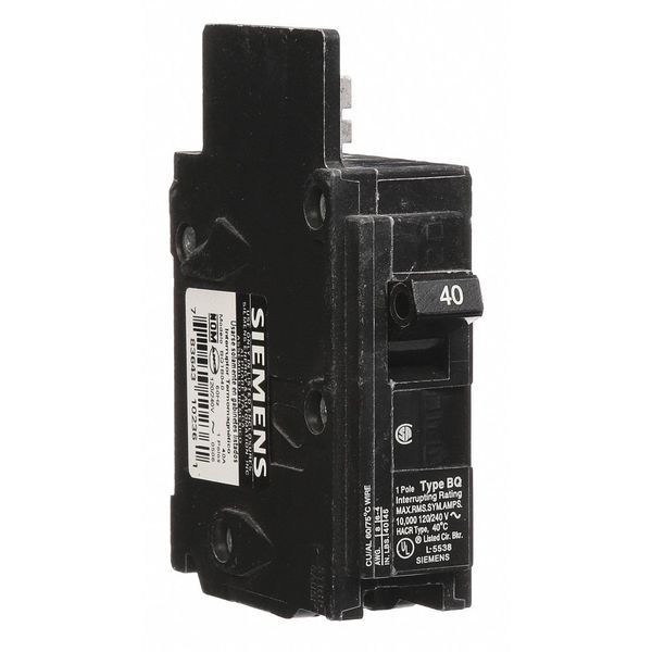 Siemens Miniature Circuit Breaker, BQ Series 40A, 1 Pole, 120V AC BQ1B040