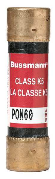 Eaton Bussmann Midget Fuse, PON Series, Time-Delay, 60A, 250V AC, Non-Indicating, 10kA at 250V AC PON60