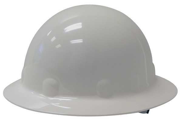 Fibre-Metal By Honeywell Full Brim Hard Hat, Type 1, Class E, Ratchet (8-Point), White E1RW01A000
