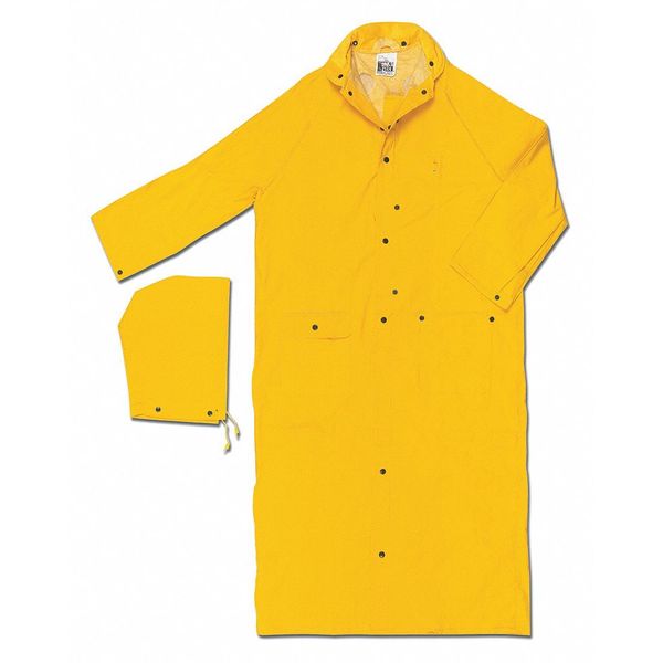 Mcr Safety Raincoat with Detachable Hood, Yellow, S 260CS
