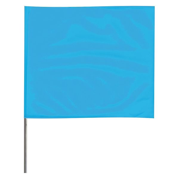 Zoro Select Marking Flag, Fluor Blue, Vinyl, PK100 4515BG-200