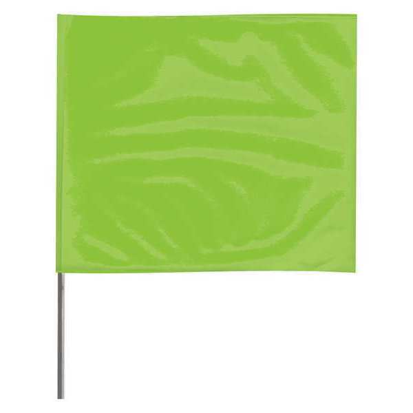 Zoro Select Marking Flag, Fluor Lime, Vinyl, PK100 4515LG-200