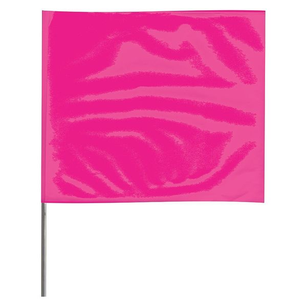 Zoro Select Marking Flag, Fluor Pink, Vinyl, PK100 4518PG-200