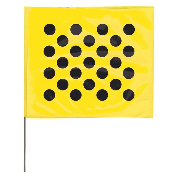 Zoro Select Marking Flag, Black Dots/Yellow, PK100 4518YBK20204-200