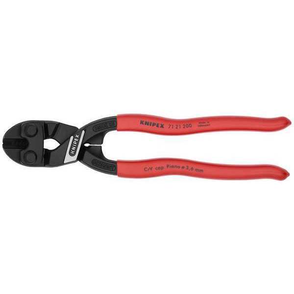 Knipex Mini Bolt Cutter, Steel, 8 In. L 71 21 200 SBA