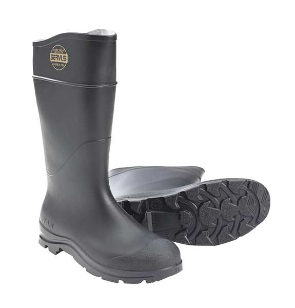 Honeywell Servus Steel-Toe Rubber Boot, PVC, Knee-Height, Comfort Technology, Black, Men's Size 12, 1 Pair 18821-120