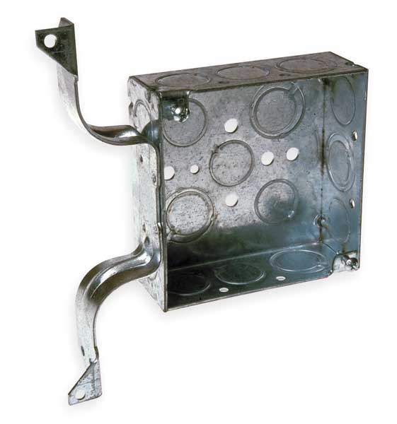 Raco Electrical Box, 21 cu in, Square Box, 2 Gang, Galvanized Zinc, Square 208