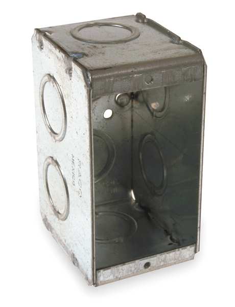 Raco Electrical Box, 16 cu in, Masonry Box, 1 Gang, Galvanized Zinc, Rectangular 690