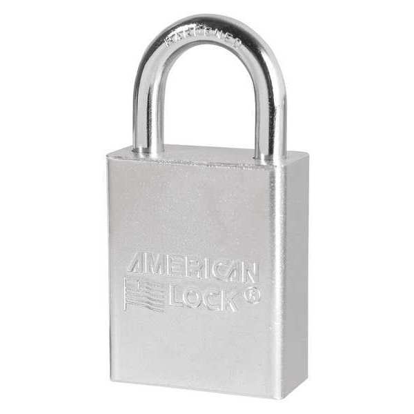 American Lock Padlock, Keyed Different, Standard Shackle, Rectangular Steel Body, Boron Shackle, 3/4 in W A5100
