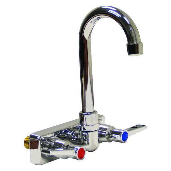 Advance Tabco Manual, 4" Mount, 2 Hole Gooseneck Kitchen/Bathroom Faucet K-59