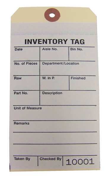 Badger Tag & Label Two-Part Inventory Tag, Cardstock, PK100 28002C2