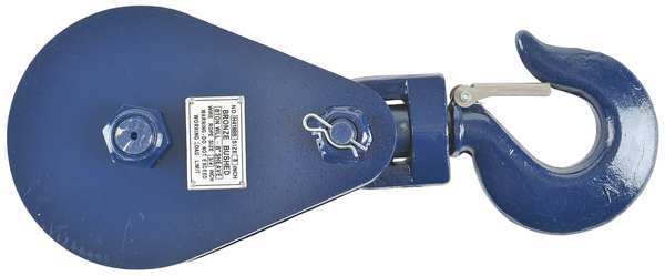 B/A Products Co Snatch Block, Wire Rope, 3/4 in Max Cable Size, 16,000 lb Max Load, Painted 6I-8T8