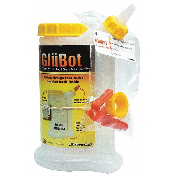 Fastcap Glue Dispenser, Yellow/White, 16 oz, Plastic GB.GLUBOT