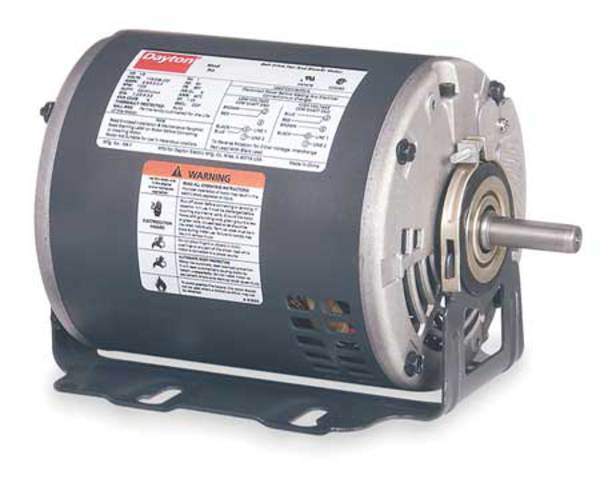 Dayton Split-Phase Belt Drive Motor, 1/3, 1/9 HP, 48 Frame, 115V AC Voltage, 1,725/1,140 Nameplate RPM 3K371