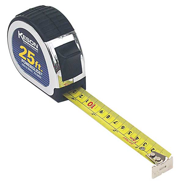 Keson PG2510 25 ft X 1 in, Lacquer Coated Steel Blade, Units: f
