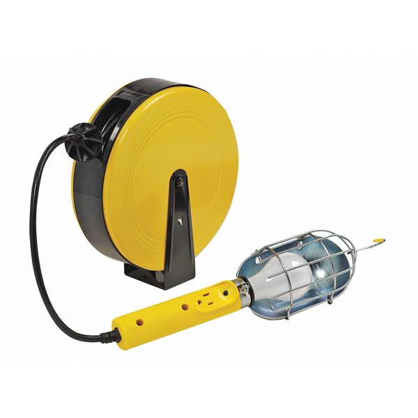 Bayco SL-840 Incandescent Reel Light w/ Metal Guard & Outlet