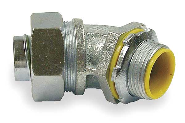 Raco Insulated Connector, 3/4 In., 45 Deg 3563
