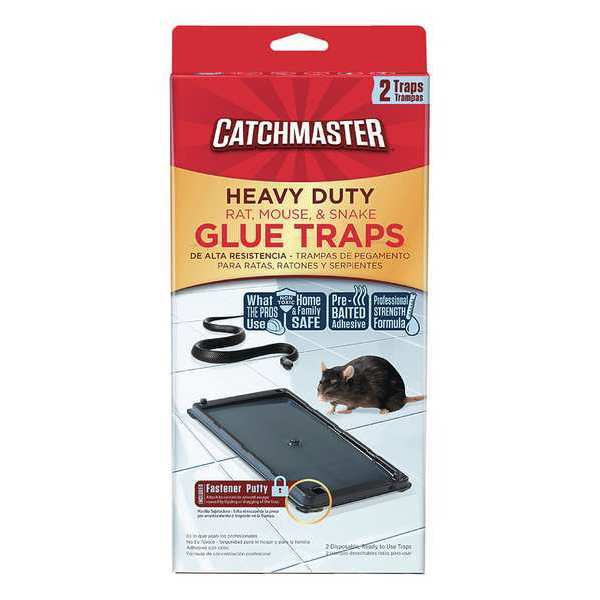 Catchmaster Glue Trap, Disposable, Bait Box Trap, Heavy Duty, For Rodents and Snakes, 2 Pack 404SD