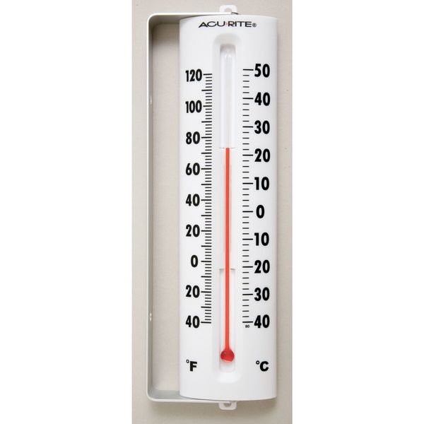 AcuRite 8 White Analog Thermometer with Easy to Read Numbers 8 x 2 x  0.62