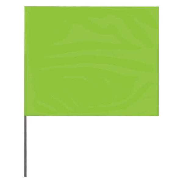 Presco Marking Flag, Lime Glo, Blank, PVC, PK100 4530LG-200