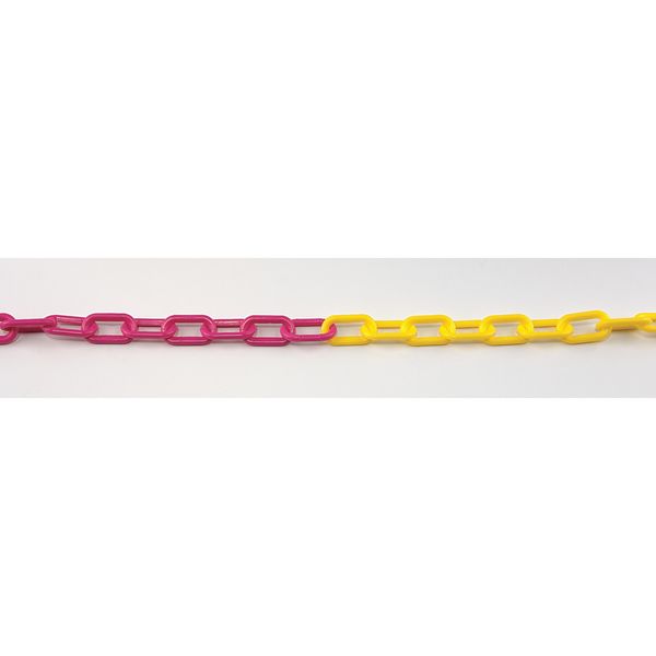 Zoro Select 2" (#8, 51 mm.) x 100 ft. Magenta/Yellow Plastic Chain 50030-100