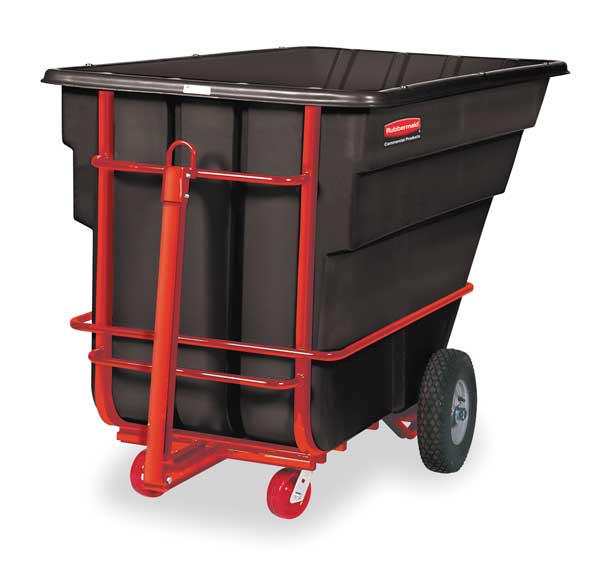 Rubbermaid Commercial Tilt Truck, HD Towabl, 1-1/2 cu yd, 2100 lb FG102641BLA